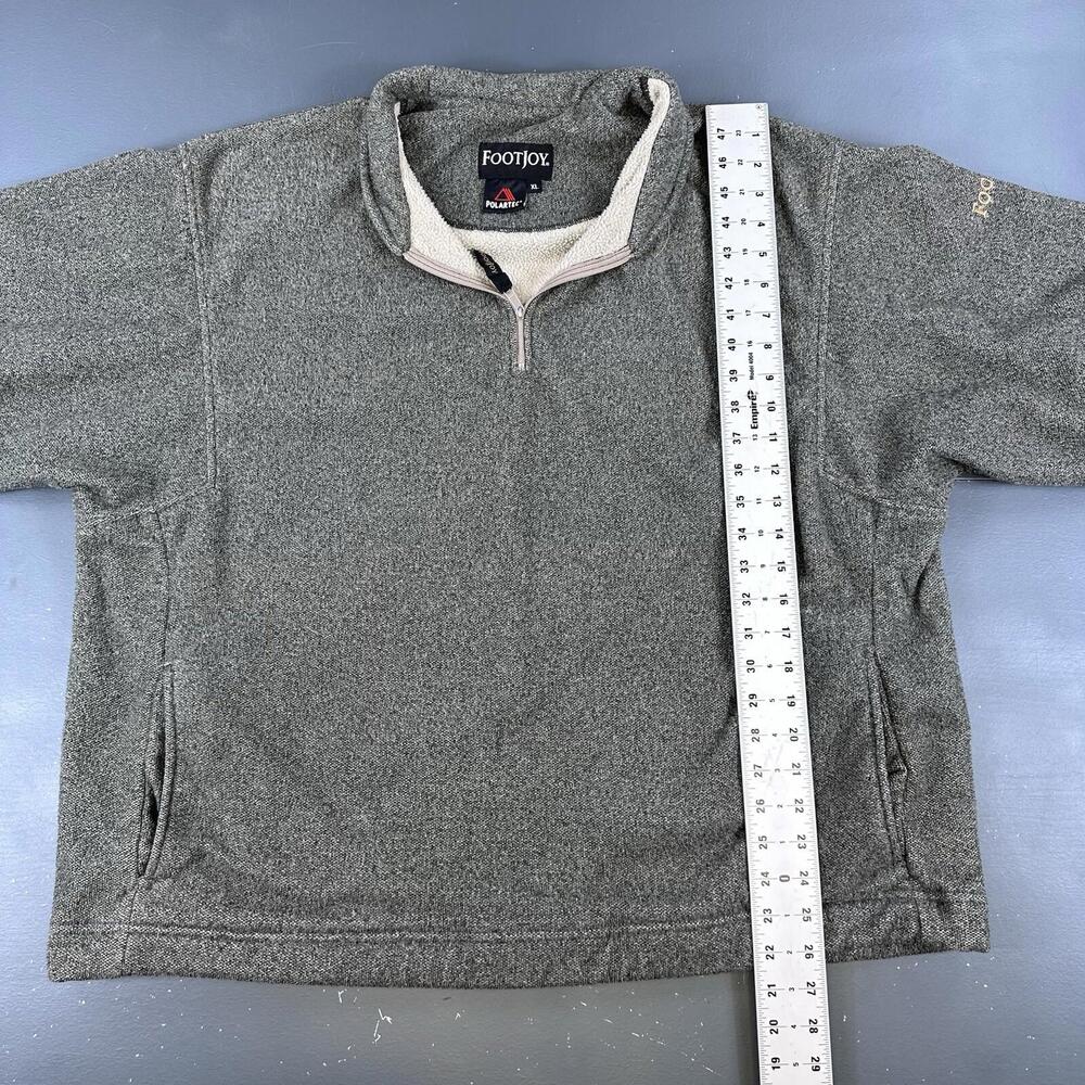 Footjoy Jacket Mens XL Green & Gray Polartec Fleece Oversized 1/4 Zip Thick Golf - Picture 5 of 9